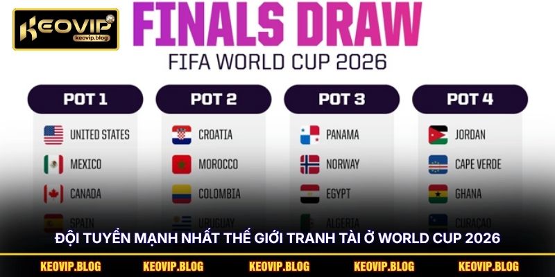 Đội tuyển mạnh nhất thế giới tranh tài ở World Cup 2026